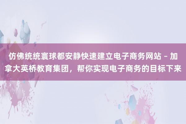 仿佛统统寰球都安静快速建立电子商务网站 – 加拿大英桥教育集团，帮你实现电子商务的目标下来